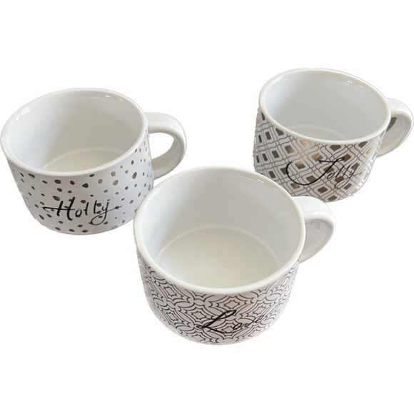 SET OF THREE WHITE COFFEE MUGS WITH DISPLAY STAND - Picture 5 of 6